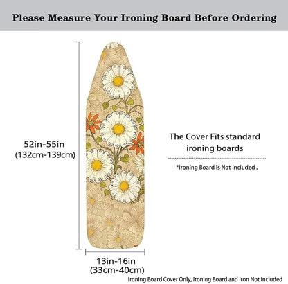 Daisy Print Ironing Board Cover and Pad Heat Reflective Stain Resistant Iron