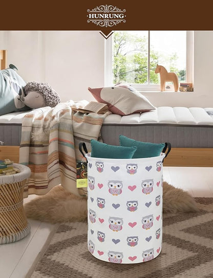HUNRUNG Laundry Hamper, Large Canvas Fabric Lightweight Storage Basket Toy