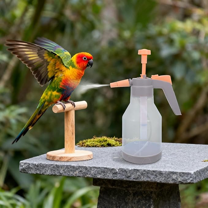 KOMBIUDA Bird Shower Misting Sprayer Bottle: 1.5L/50.72 Fl Oz Handheld Parrot Bath Sprayer Mist Cleaning Tool - Bird Mister for Parrot Parakeet Cockatiel