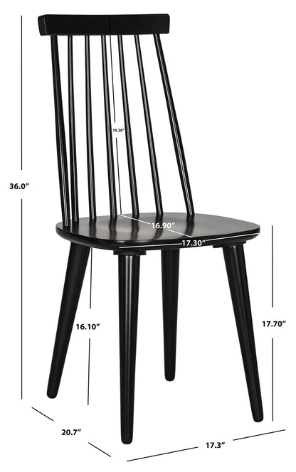 SAFAVIEH Furniture - Burris Side Chair Set of 2 - Black - Solid Wood - Modern Clean-Line Design - Ideal for Dining Room, Kitchen, Living Room, 17.7" Seat Height (AMH8511A-SET2)