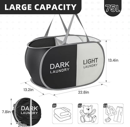 Collapsible Laundry Basket Durable Pop Up Hamper