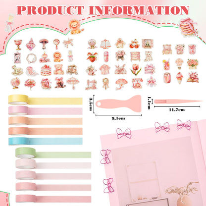 FunooFuno 156 Pcs Scrapbooking Supplies Kit Vintage Aesthetic Scrapbook Kit for Planner, Bullet Junk Journaling, Junk Journal, Retro Crafts, DIY Journaling Supplies