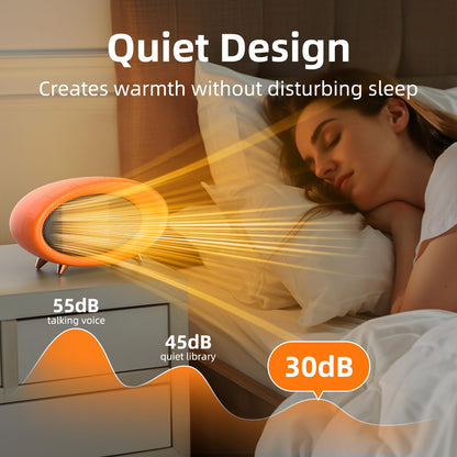 Lmkeji Space Heater, 600W Small Desk Heater for Indoor Use,Fast Safety Personal Desktop Heaters for Bedroom Table Home Office(Orange)