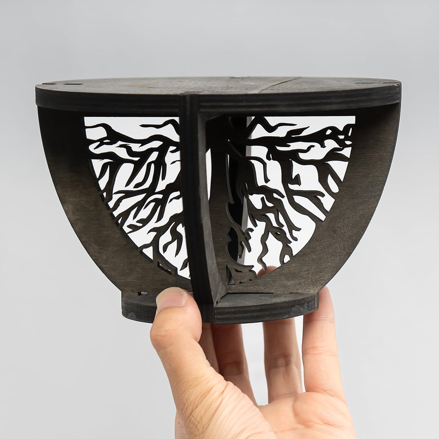 ANLYAWX Indoor Wooden Plant Stand Holder for Sill, Desktop, - Single Flower Pot Rack for Small Plants - Unique Tree Root Design Elevate Your Plants in Style and Provide Additional Sunlight