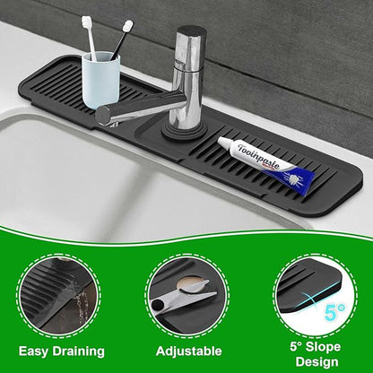 Sink Splash Guard, 5°Slope Silicone Draining Mat