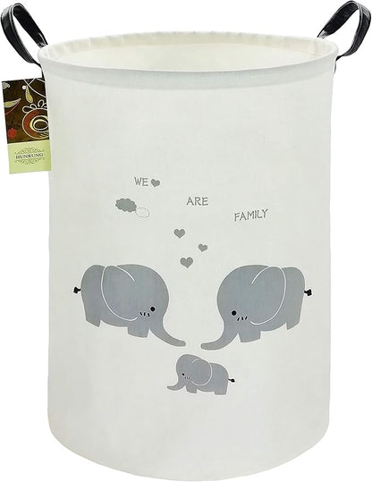 HUNRUNG Laundry Hamper, Large Canvas Fabric Lightweight Storage Basket Toy