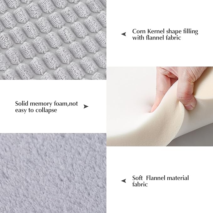BVAGSS Dog Bed Mat,Reversible Crate Pad, Memory Foam Beds, Soft Warm Pet Cushion for Small Medium Dogs, Washable Pet Sleeping Mattress Kennel Bed Pad XH079 (42''x28''x1.6'',Grey)
