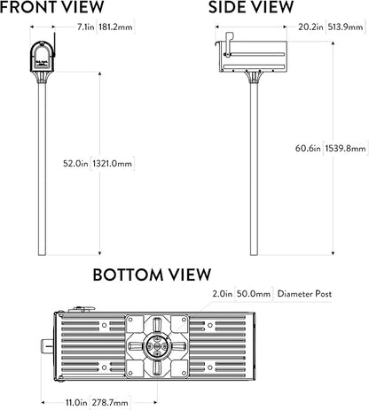 Architectural Mailboxes 7680B-10 MB1 Mount Mailbox and In-Ground Post Kit, Medium, Bl