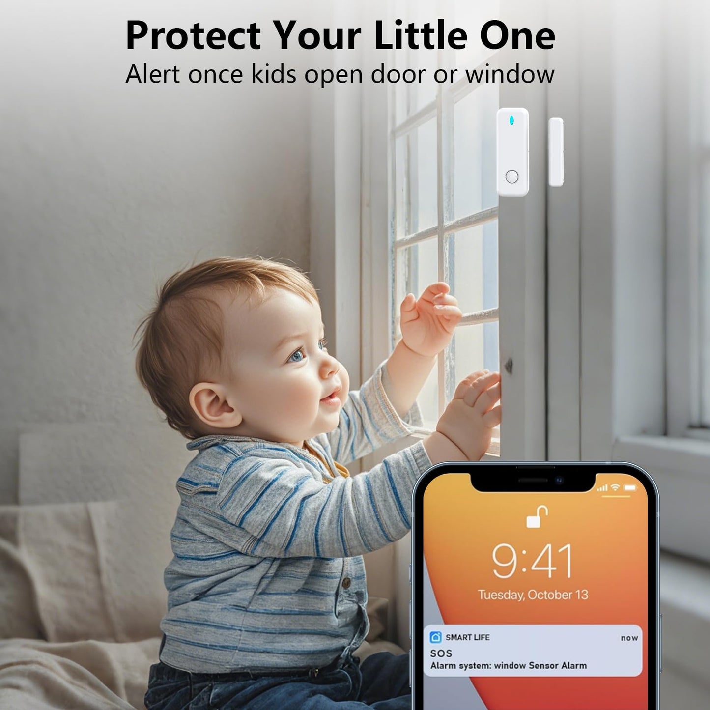 Home Security System, Wireless WiFi Tuya Smart Home Alarm System, No Monthly Fee, for Kids and Pet Safety, Compatible with Alexa and Google, for Apartment House Office, Villa(11 Pieces)