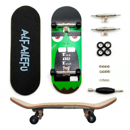 ALFAILEFU Pro Fingerboard 34mm Wooden Board Professional Finger Skateboard Trucks CNC Wheels with Bearings(A68-5)