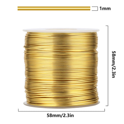 328 Feet Aluminum Craft Wire, 18 Gauge Light Gold Bendable Soft Metal Aluminum Wire Roll Bulk for DIY Crafts Sculpting Jewelry Making