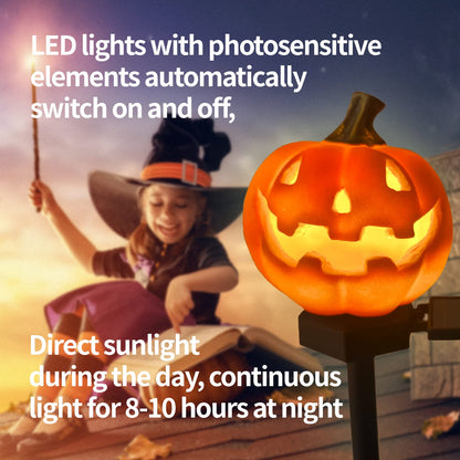 QH & Garden Pumpkin Solar Light - LED Waterproof Pumpkin Light for Garden, Balcony, Yard, Lawn, Pathway, Walkway - Garden Solar Powered Outdoor Decor,Stunning Halloween Decorations