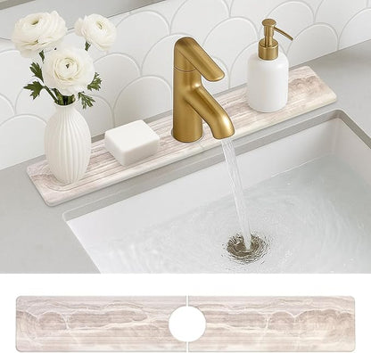 Large Stone Faucet Mat for Kitchen Sink Water Catcher Diatomite Quick Dry Stone