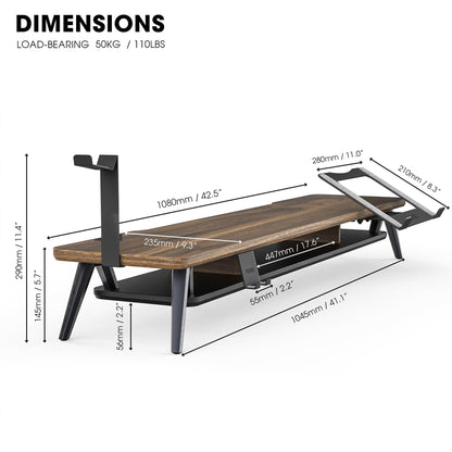 Fenge Modular Monitor Stand Riser Desk Shelf, Water Resistant Dek Pad Mat