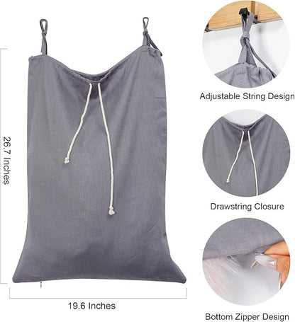 Linen Hanging Laundry Bag, Over The Door Laundry Hamper