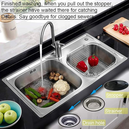 2PCS Kitchen Sink Strainers, Sink Drain Filter, Sink Basket Strainer, 4.5 Inch
