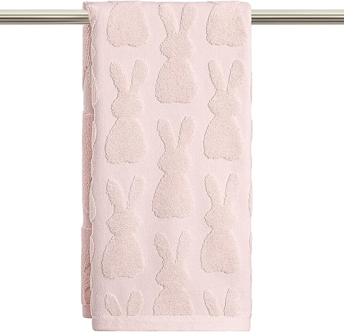 Artoid Mode 1 Pc Pink 3D Rabbit Jacquard Easter Hand Towels