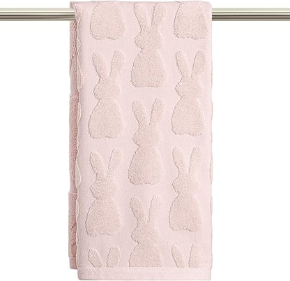 Artoid Mode 1 Pc Pink 3D Rabbit Jacquard Easter Hand Towels