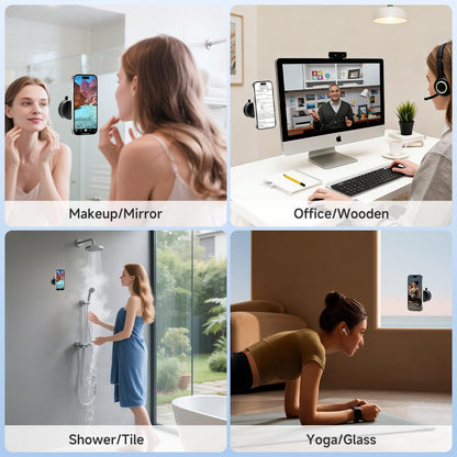 NibulaSpark Vacuum Magnetic Shower Phone Holder for Bathroom, Kitchen, Car- Hands Free Mirror Phone Holder, 360° Adjustable Suction Cup Phone Mount for iPhone Android, Gift for Men Women, Graduation