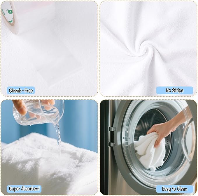 4 Pack Extra Large Microfiber Cleaning Cloths 20"x30", Lint-Free Reusable Towels