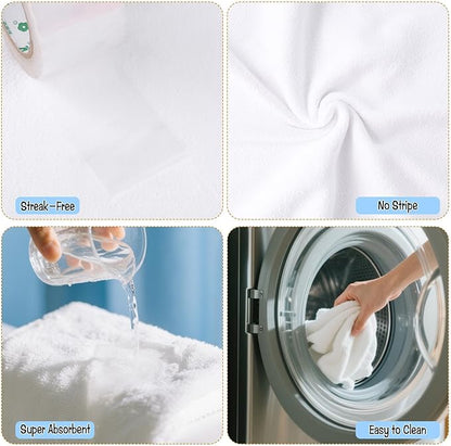 4 Pack Extra Large Microfiber Cleaning Cloths 20"x30", Lint-Free Reusable Towels