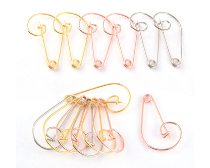 Metal Large Safety pins - 2.2 inch Silver Spiral pin for Blankets Skirts Crafts Kilts Crafts Home Accessories 40pcs (Silver)