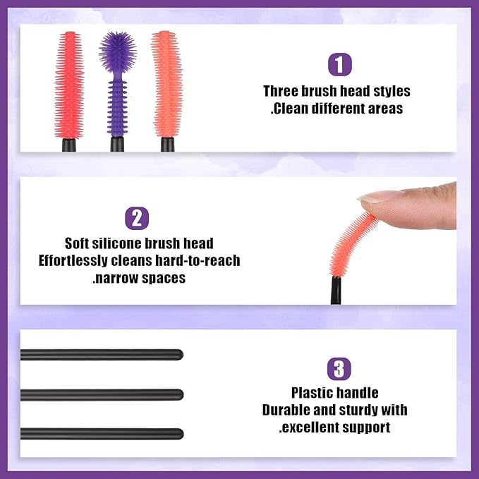 12 Pcs Silicone Nook and Cranny Brush Crevice Cleaning Brushes 3 Styles Sewing