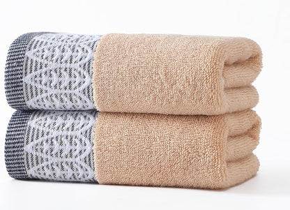 2 Pack Decorative Hand Towels, Leaf Design Cotton, Soft Absorbent Quick-Drying