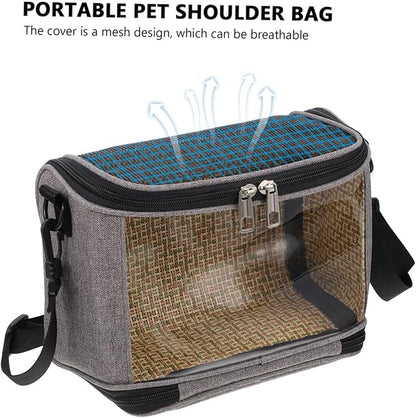 SHINEOFI Parrot Carrier Bag with Crossbody Strap, Large Capacity Portable Bird Carrying Pouch for Outdoor Travel, Small Pet Birds Container in Gray