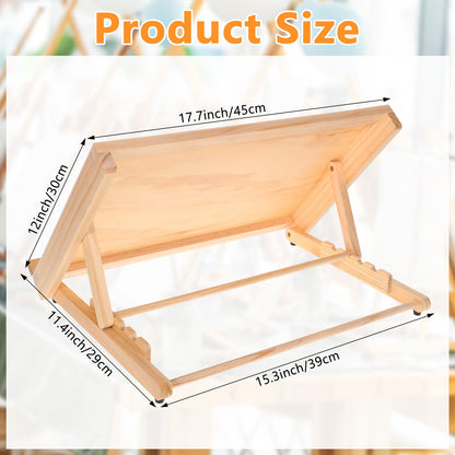 2PCS Tabletop Easel for Painting 17.7"x11.8" Adjustable Angle Portable Easel Tabletop Wooden Easel Stand for Canvas Book Artwords Display