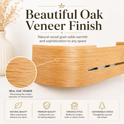 XENARAN Wall Mount Key Holder with 5 Hidden Hooks Modern Key Hanger Rack Wood Hollow Entryway Hook Mail Organizer Tray Shelf Home Decor for Car Key Ring Dog Leash Sunglasses Bags