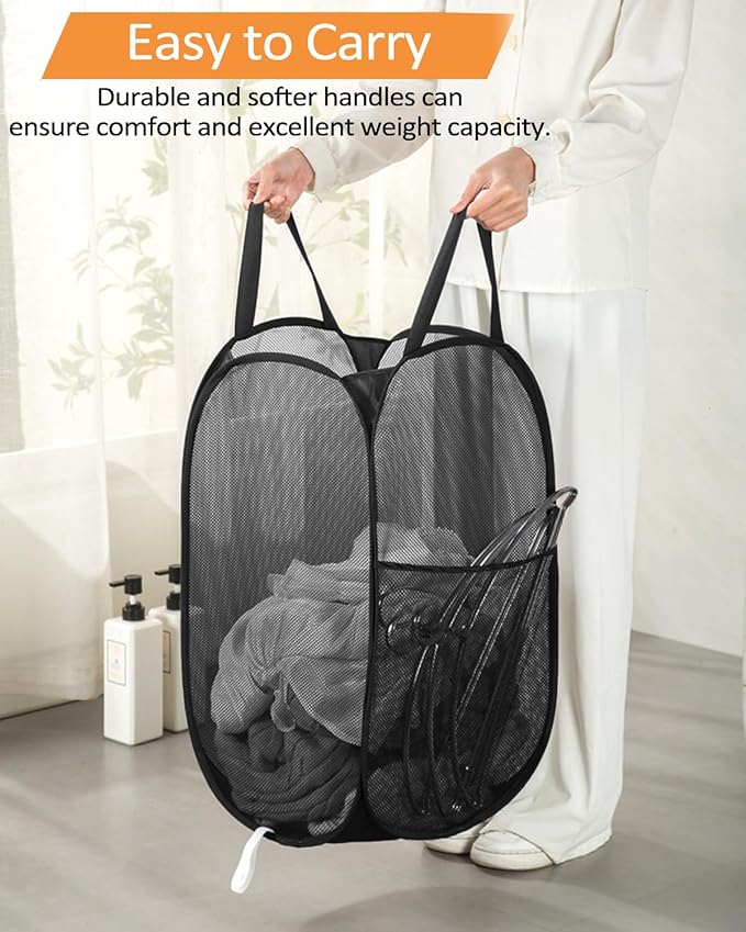 2 Pcs Durable Collapsible Laundry Baskets