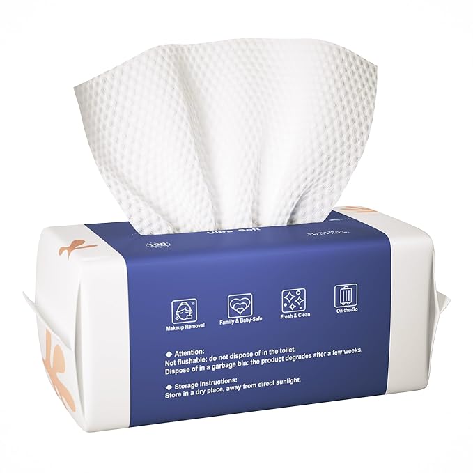 Ourmed Life Face Towels, Disposable Biodegradable Clean Facial Towels