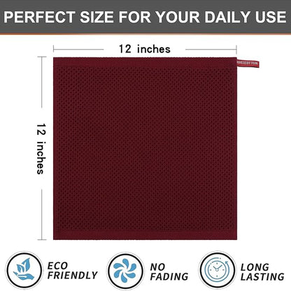 Kitinjoy 100% Cotton Kitchen Dish Cloths, 6 Pack Waffle Weave Ultra Soft