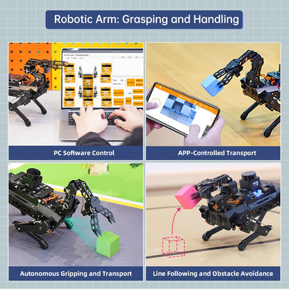 PuppyPi Robot Dog with ChatGPT Large AI Models AI Embodied Intelligence ROS Robotic Dog Vision Scene Voice Understanding SLAM Mapping Navigation Bionic Quadruped Robot, Ultimate Kit & RaspberryPi5 2GB