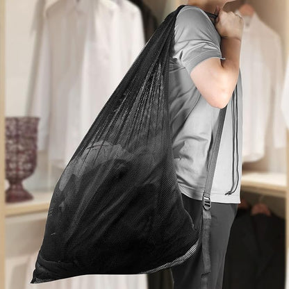 Mesh Laundry Bags with Adjustable Shoulder Strap, Drawstring Closure, Mixed