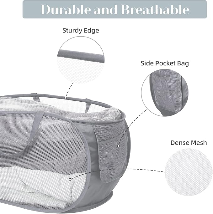 2 Pack Durable Collapsible Laundry Baskets