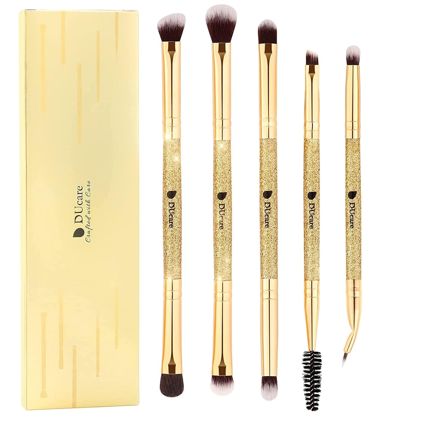 DUcare Foundation Brush Contour Bronzer Makeup Brush Double Ended Self Tanner Brush Sculpting Brush for Blending Liquid Powder Concealer Cream Cosmetics Blush Buffe