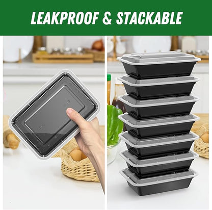 50 Pack 38 oz Meal Prep Containers Reusable