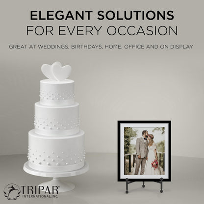 TRIPAR Modern Tripod Easel Display, Black Finish - Lightweight & Durable Design - Perfect for Displaying Decorative Pictures, Artwork, Plates, Tiles, & More (12 Inch)