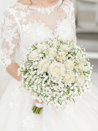 DEEMEI 15 PCS Babys Breath Artificial Flowers Fake Babys Breath Flowers Artificial Bulk White Gypsophila Bouquets Real Touch Faux Flowers for Wedding Floral Arrangement Party Home Decoration