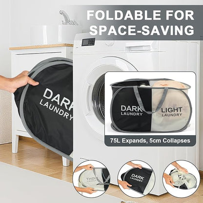 Seefoo Dual Compartment Laundry Hamper