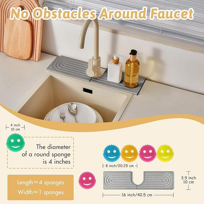 Diatomite Sink Faucet Splash Guard U Shape, Mordern Faucet Handle Drip Catcher