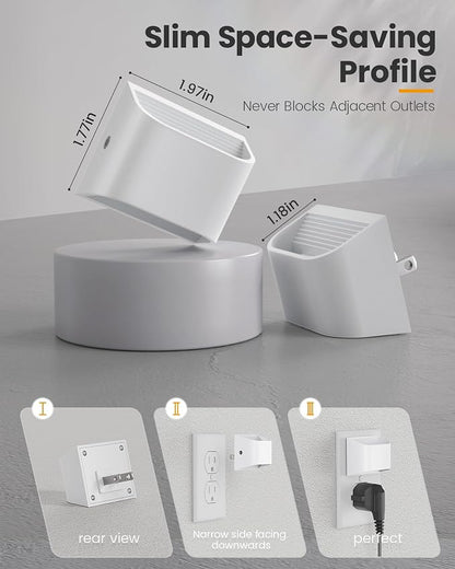 NIORSUN Plug in Night Light, Auto Brightness Sensor Night Light, 3000K Warm White, Ultra-Slim Wall Light for Hallway Bathroom Bedroom Stairs, White, 2 Pack