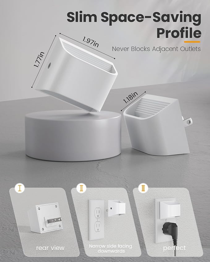 NIORSUN Plug in Night Light, Auto Brightness Sensor Night Light, 3000K Warm White, Ultra-Slim Wall Light for Hallway Bathroom Bedroom Stairs, White, 8 Pack