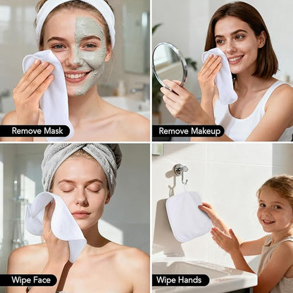 SINLAND Microfiber Facial Cloths Fast Drying Washcloth 8inch x 8inch Absorbent