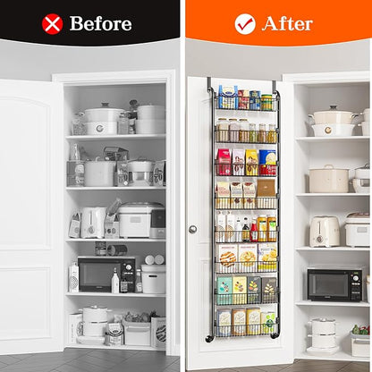 MIAOLI Over the Door Pantry Organizers and Storage, 8-Tier Spice Rack, Home &