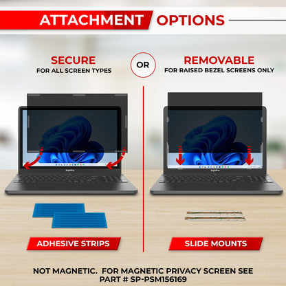 SightPro 15.6 Inch 16:9 Laptop Privacy Screen Filter - Computer Monitor Privacy Shield and Anti-Glare Protector