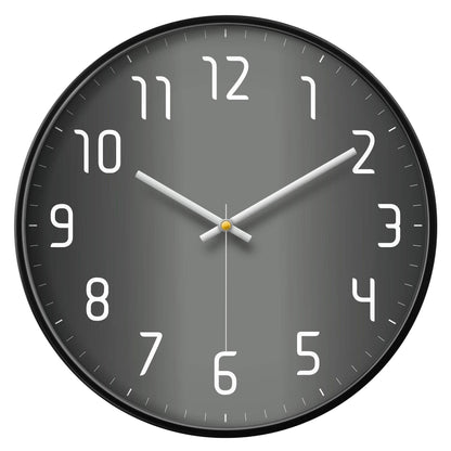 SCOAGE 12'' Modern Minimalist Black & Grey Wall Clock, Silent Non-Ticking Battery Operated Analog Clock with Easy to Read Large Numbers for Home Office, Bedroom, Kitchen, Living Room Decor