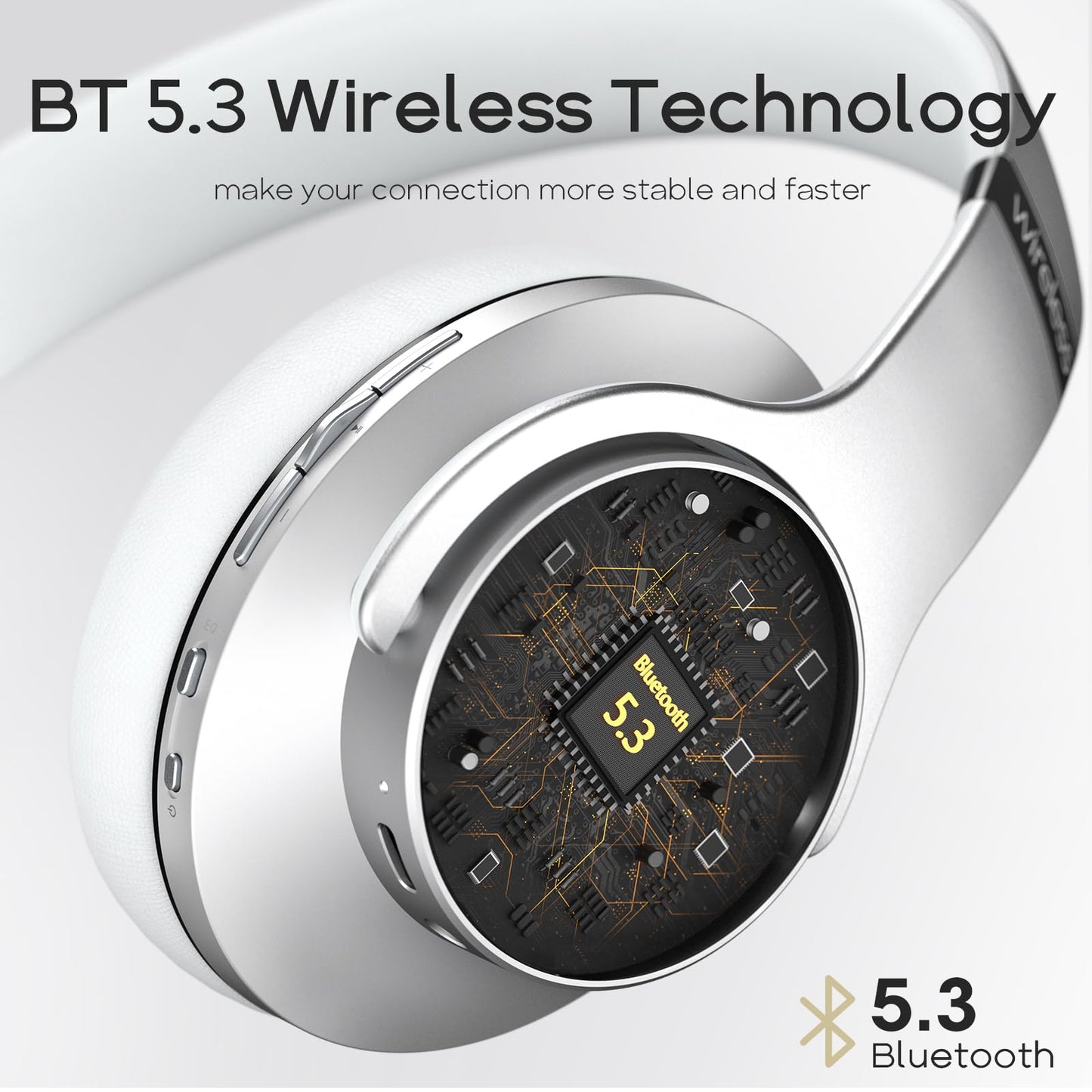 DOQAUS Bluetooth Headphones Over Ear, 90H Playtime, 3 EQ Modes, HiFi Audio, ENC Mic, Reinforced Durable Frame & Soft Earpads for Extended Wear, Phone, PC, Travel